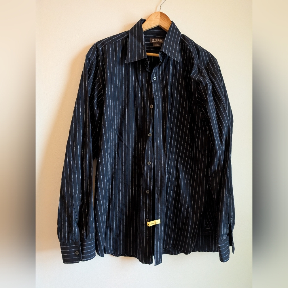 Michael Kors Men's Black Striped Shirt